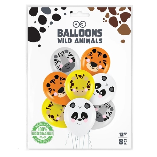 Balony dekoracja zwierzęta safari zoo mix 5x